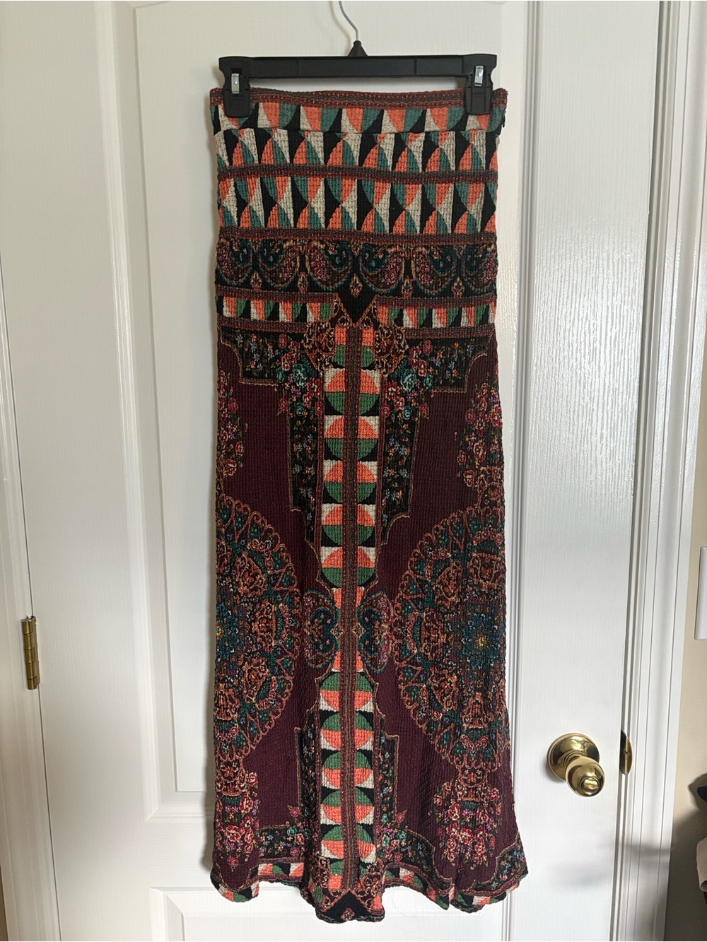 FARM Rio Burgundy Multicolor Printed Maxi Skirt - Picture 3 of 7